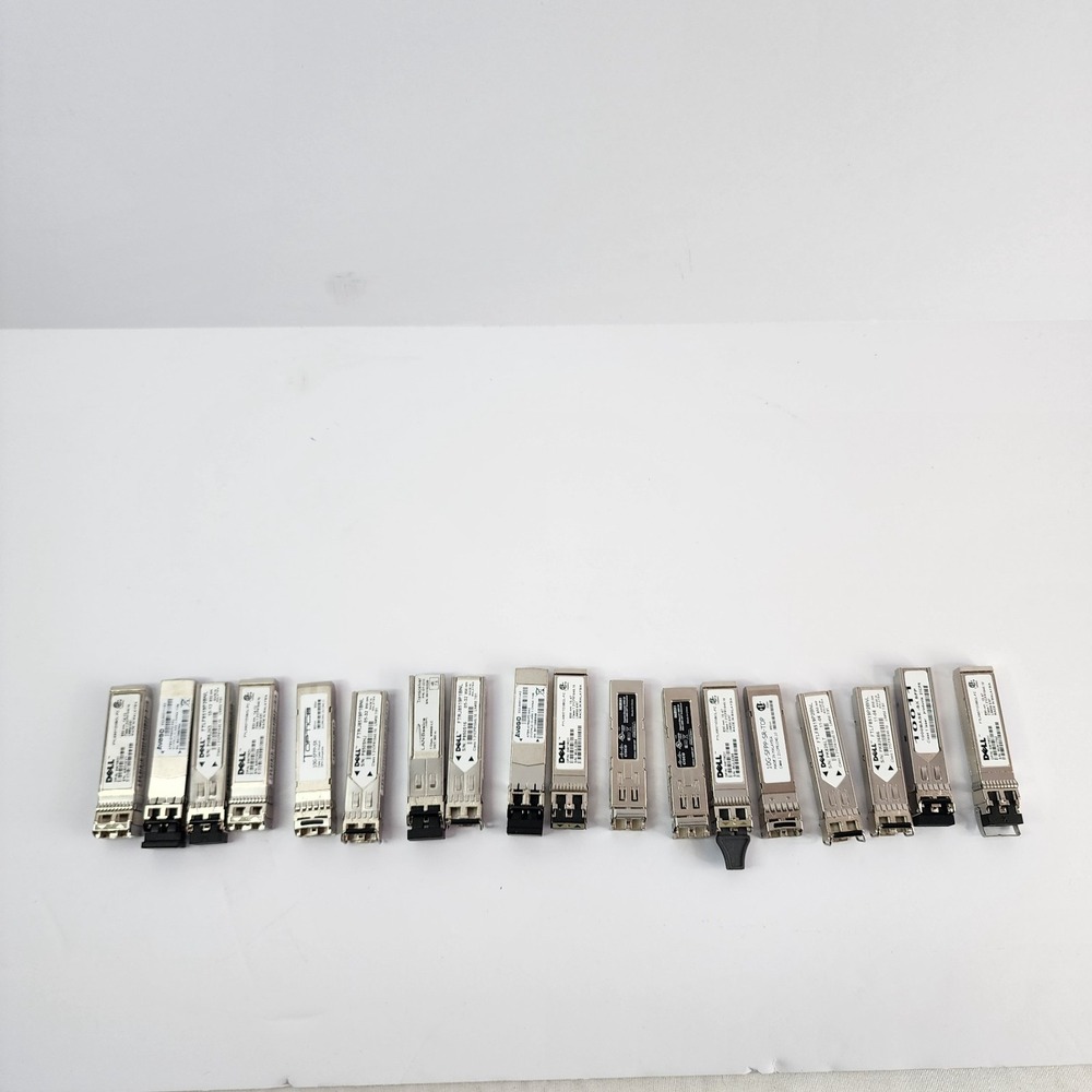 Lot of 18 various SFP fiber transciever modules